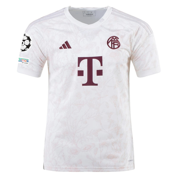 23/24賽季 拜仁慕尼黑  第三款球衣 白色植物紋設計